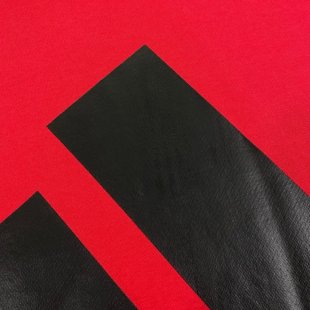 Adidas Trefoil Big Logo Sweatshirt Hoodie Adult Small Red Black  Fleece Pullover